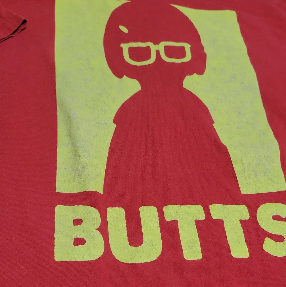 Bob's Burger Butts Graphic Tee Size L Red Ripple Junction T Shirt - Picture 2 of 5